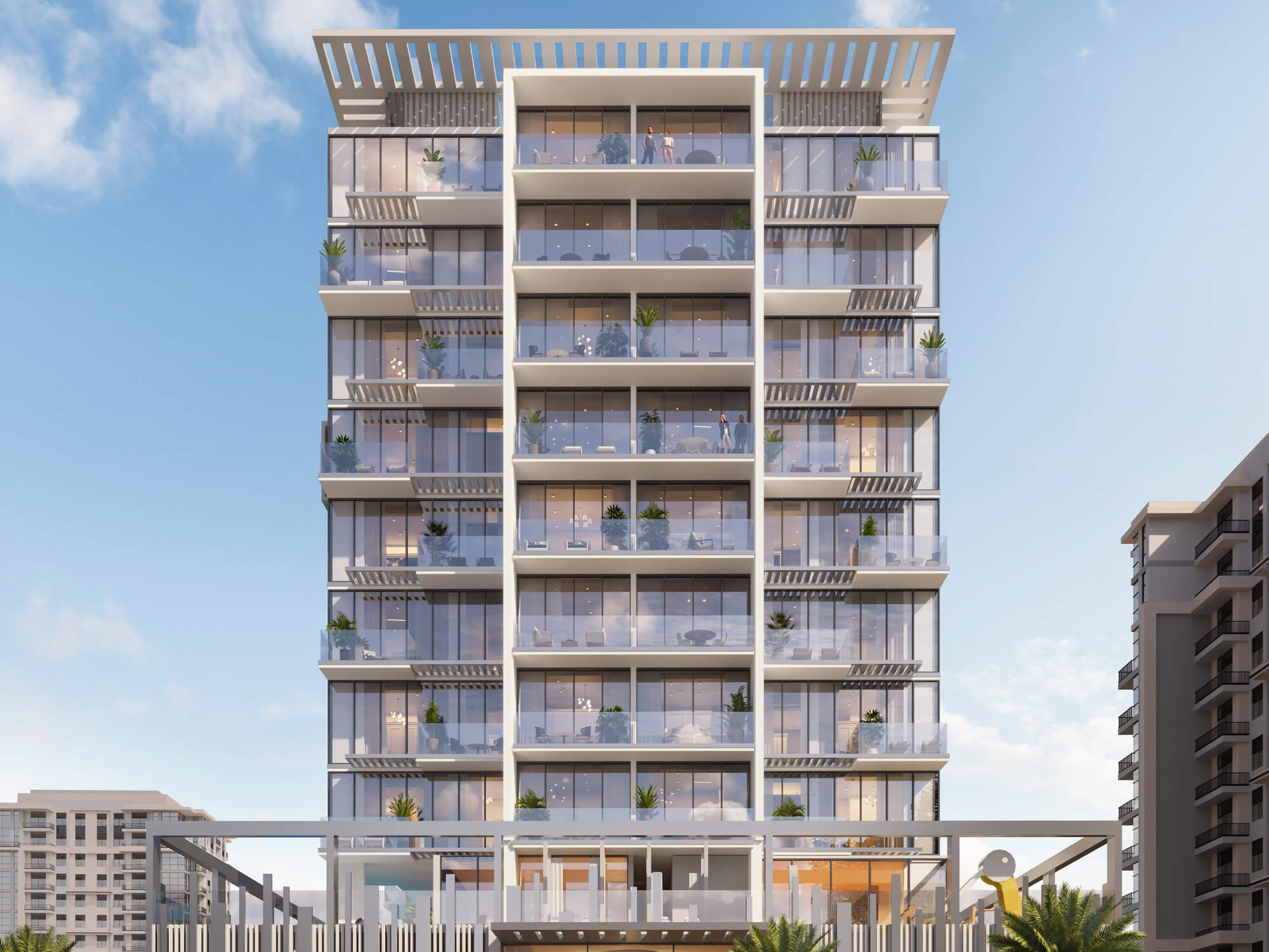 Building exterior at golden hour